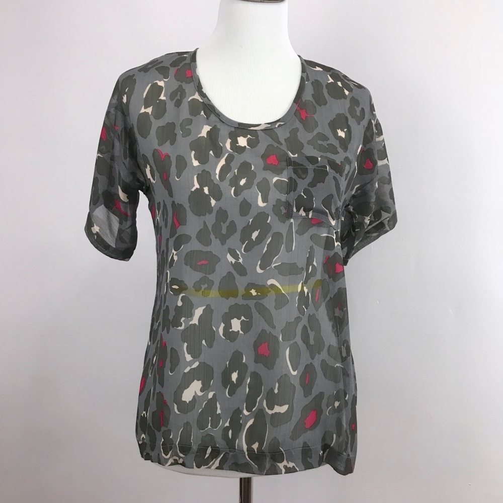 LOGO by Lori Goldstein Animal Print Blouse Top